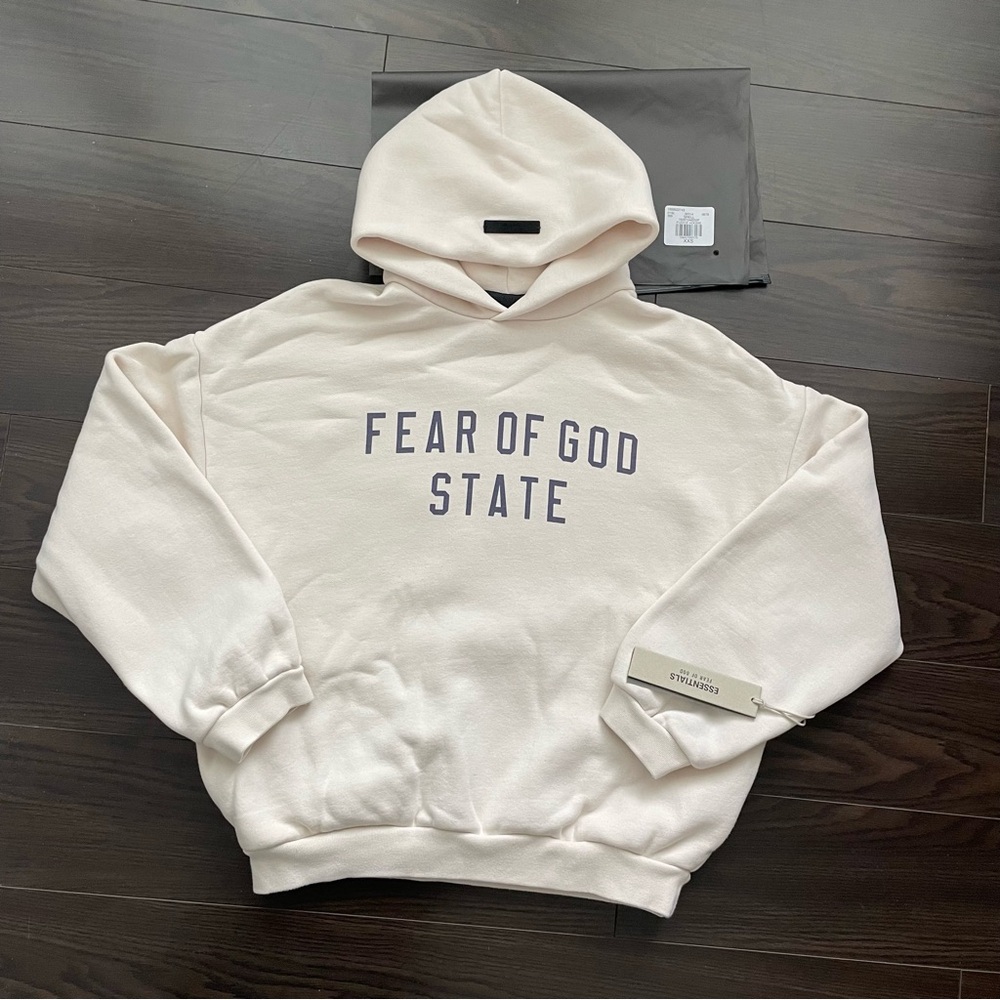 NWT FEAR OF GOD ESSENTIALS STATE SHELL FLEECE HOODIE — FW24 Collection